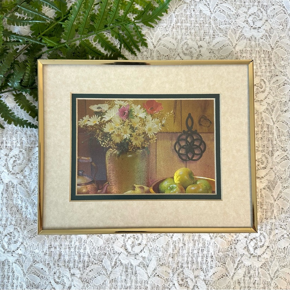 Vintage Dufex Prints Shimmering Apple Bouquet Print 8x10